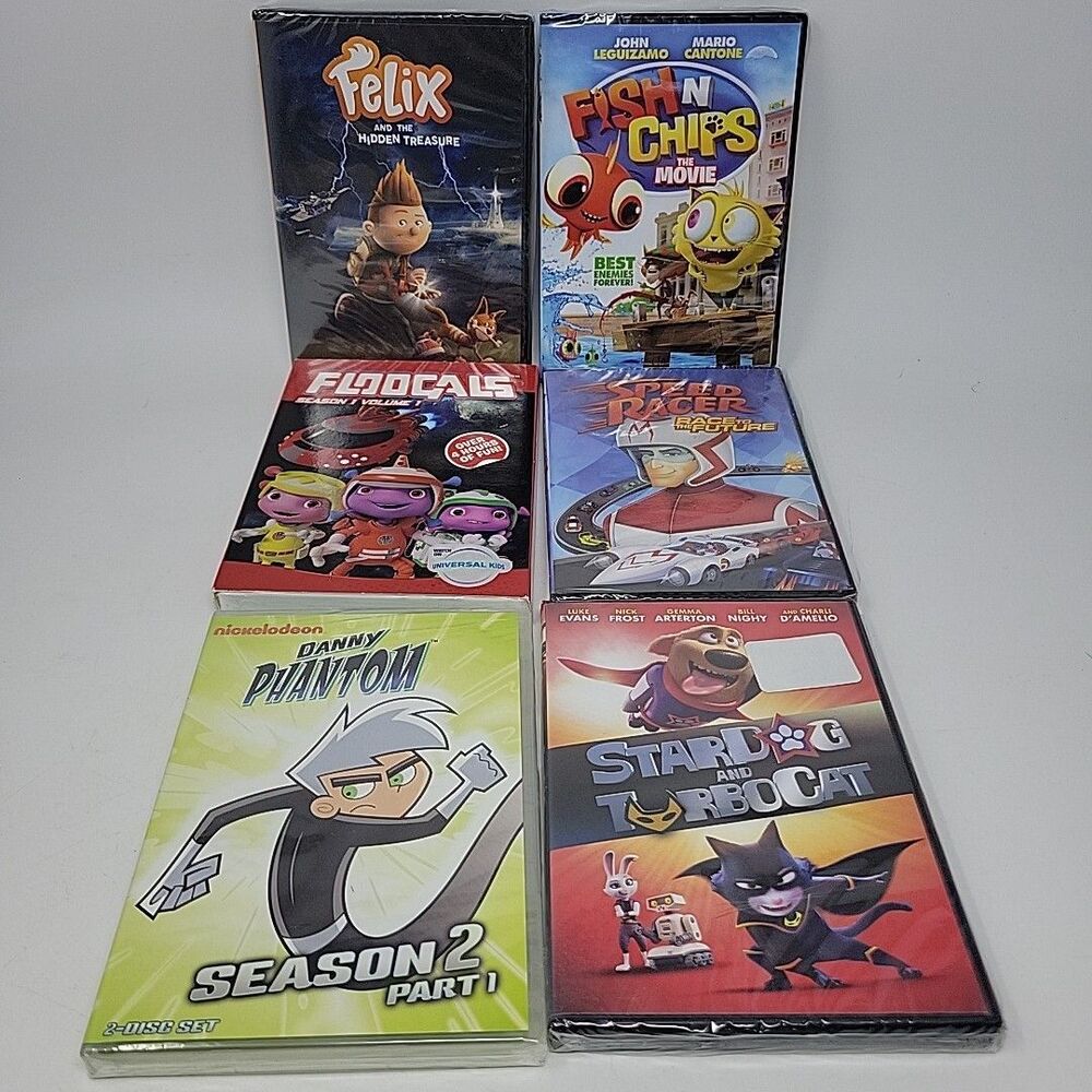 Kids Movie Lot 6 DVD Floogals Danny Phantom Felix Stardog Speed Racer NEW